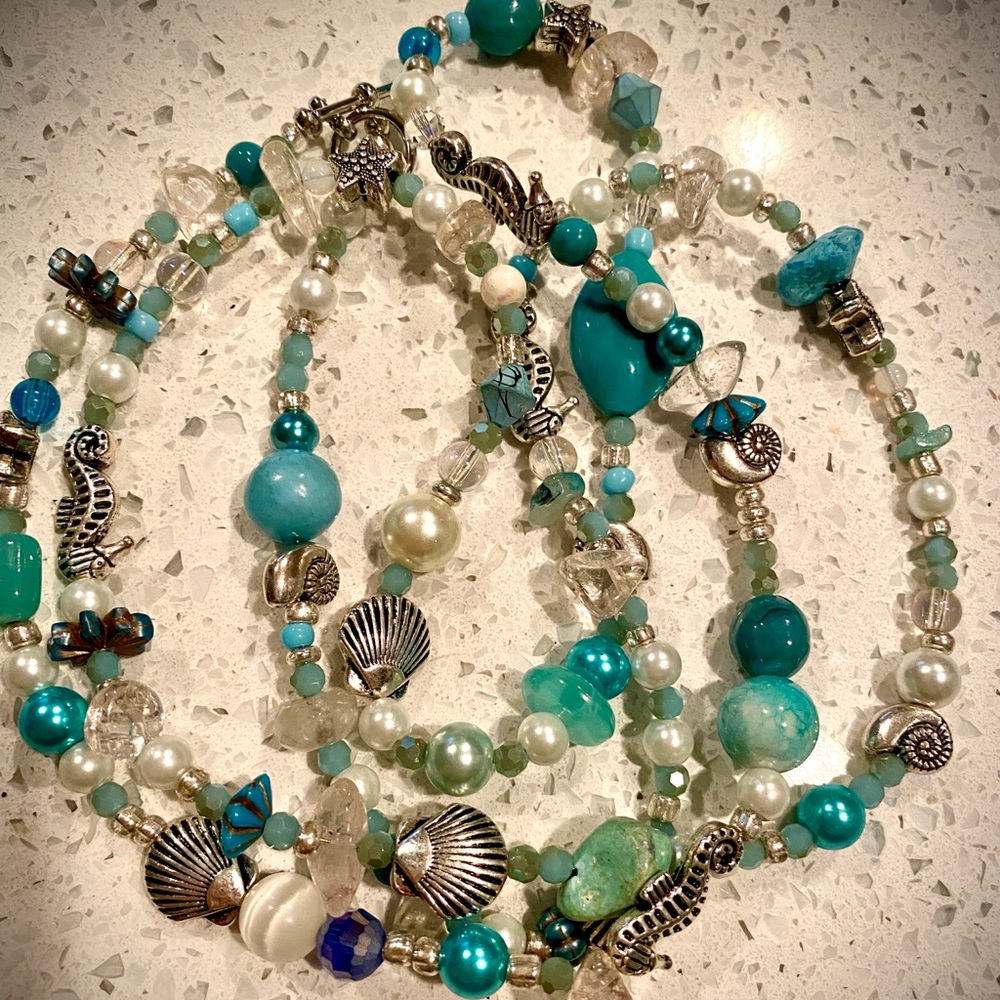 Hand crafted seashells necklace